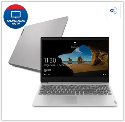 Notebook Lenovo Core i5-1035G1 8GB 1TB Tela 15.6” Windows 10 Ideapad S145 | R$ 1790
