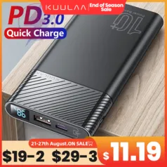 Poverbank Kuulaa  10000 Mah Qc Pd 3.0  Carregamento Rápido Powerbank 10000 Mah Usb 