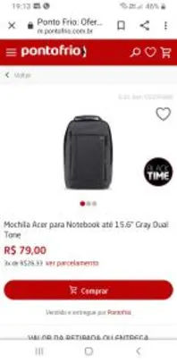 Mochila Acer para Notebook até 15.6” Gray Dual Tone | R$79