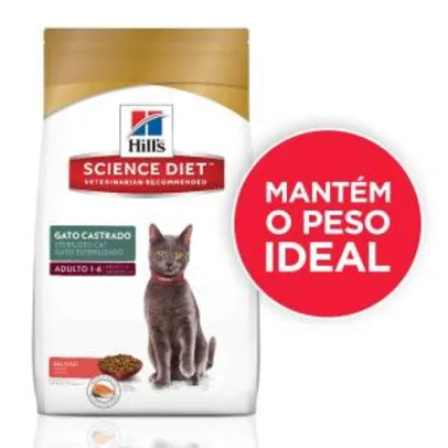 Saindo por R$ 61: Ração Hill's Science para Gatos Adultos Castrados sabor salmão - 1,5kg | Pelando