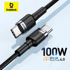 [Moedas] Cabo de dados Baseus 100W de 1 metro - Acabamento Premium