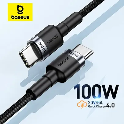 [Moedas] Cabo de dados Baseus 100W de 1 metro - Acabamento Premium