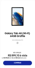 [SAMSUNG ESTUDANTE] Galaxy Tab A8 (Wi-Fi) 64GB Grafite SM-X200NZAUZTO