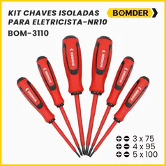 KIT CHAVES ISOLADAS PARA ELETRICISTA-NR10 BOM-3110