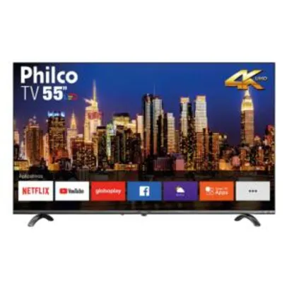 [R$300 de volta - AME] Smart TV LED 55” Philco PTV55Q20SNBL Ultra HD 4k HDR Borda Infinita | R$1.699