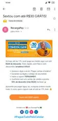 [Usuários selecionados] R$ 30 Off pagando boleto pelo Recargapay