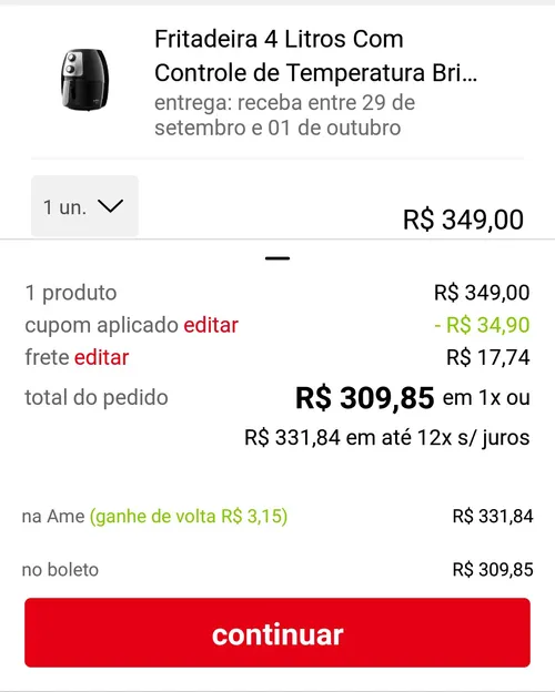 Imagem na descrição da promoção