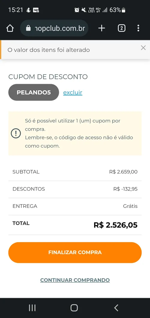 Imagem na descrição da promoção