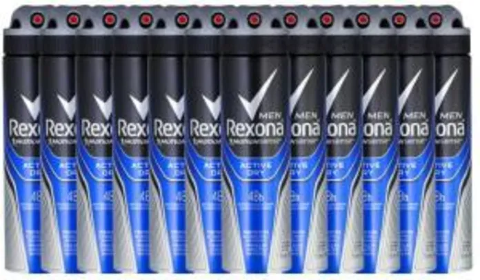 Desodorante Antitranspirante Aerosol Rexona 12 Unidades Men Motionsense Active Dry - 150ml - R$100