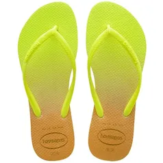 Chinelo Feminino Havaianas Slim Gradient - Amarelo Elétrico Fluorescente