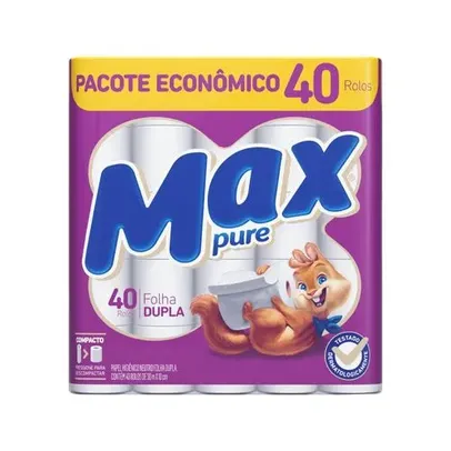 Papel Higiênico Folha Dupla Max 40 Rolos de 30m (R$0,99 cada)