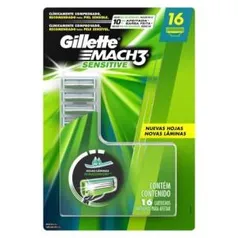 16 Cargas - Gillette Mach 3 Sensitive - R$ 74,90