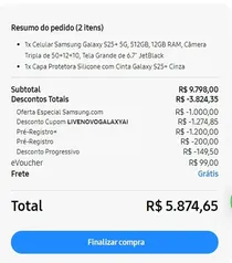 Samsung Galaxy S25+ 5G, 512GB + Capa Parcelado em 18x Sem Juros