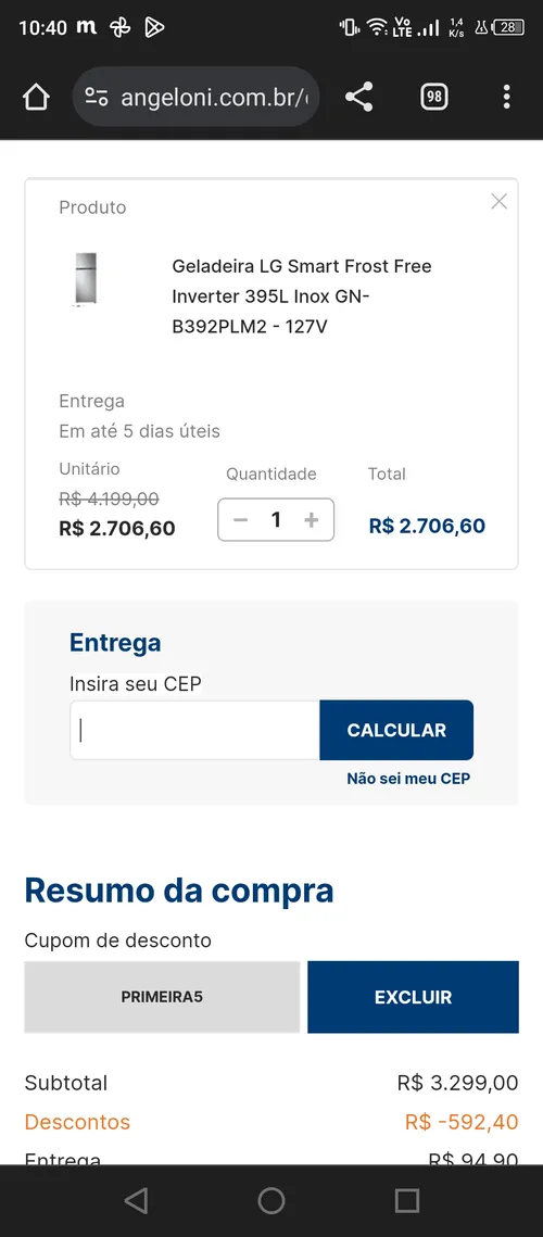 Imagem na descrição da promoção