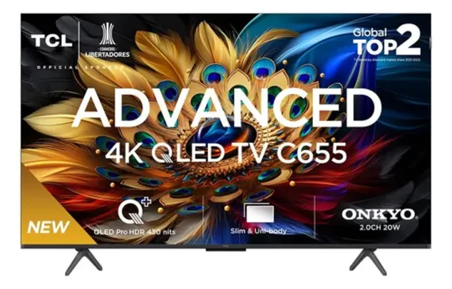 TCL Smart TV Advanced 85 Polegadas 4K QLED PRO 85C655 Google Tv Dolby Chumbo