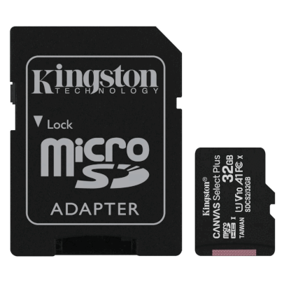 Cartão de Memória MicroSD 32GB + Adaptador Canvas Kingston
