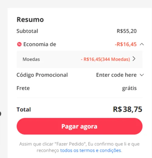 Imagem na descrição da promoção