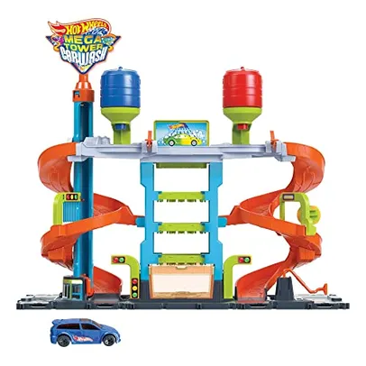 Hot Wheels City Playset Lava rápido Mega Torre, Multicolor, HDP05