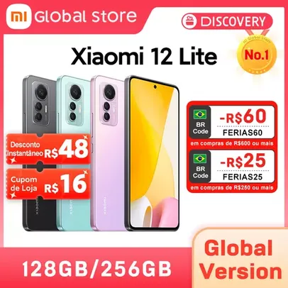 Versão Global | Xiaomi 12 Lite 6GB 128GB Snapdragon 778g 108mp Câmera 120hz Nfc 67w