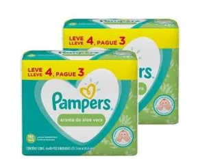 Kit de Lenço Umedecido Pampers Aloe Vera L4P3 384un | R$50