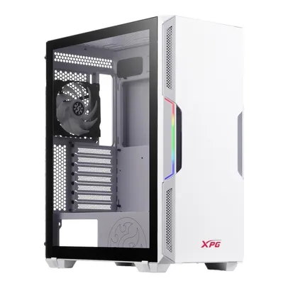 Gabinete Gamer XPG Starker, Com Fonte 600W Bronze, Mid Tower, 2x FANs (1x Frontal, 1x Traseira ARBG), Lateral em Vidro Temperado, Branco - ST