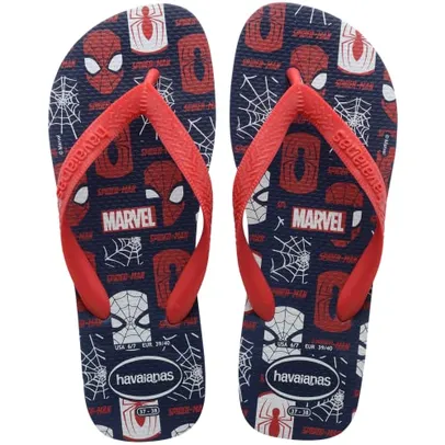 Chinelo Top Marvel Logomania, Havaianas, Adulto Unissex, Marinho, 43/44