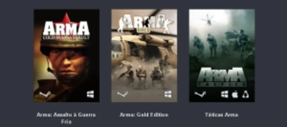 Arma: Cold War + Gold Edition + Tactics - Steam R$3