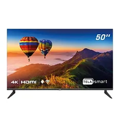 Smart TV 50 HQ UDE50HR315LN 4K com Conversor Digital 3 HDMI 2 USB WI-FI Android 11 Design Slim e Tela Frameless