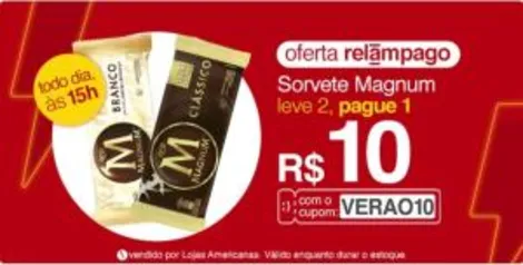 [Leve 2 pague 1] Sorvete Magnum | R$ 10