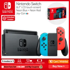 Nintendo Switch With Blue Red Or Grey Joy Con 6.2 Inch Lcd Touch Screen 32gb Storag