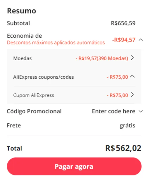 Imagem na descrição da promoção