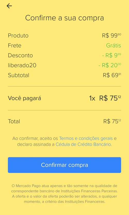 Imagem na descrição da promoção