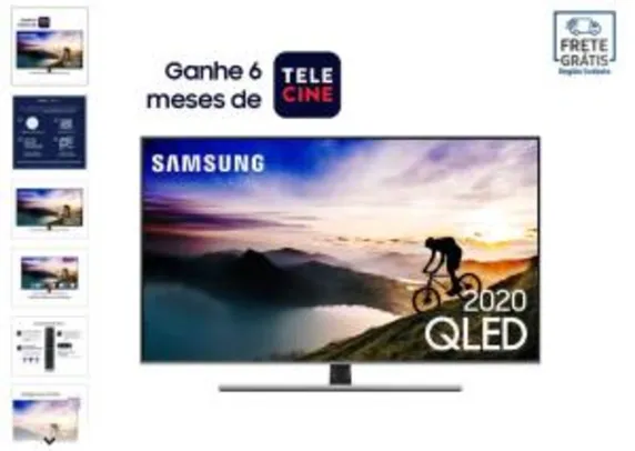Smart TV 55" QLED 4K Q70T, Pontos Quânticos, HDR, Design sem Limites, Alexa built in, Modo Ambiente 3.0 R$3049
