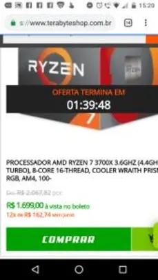 PROCESSADOR AMD RYZEN 7 3700X 3.6GHZ (4.4GHZ TURBO), 8-CORE 16-THREAD | R$1.699