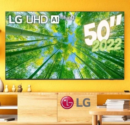 Smart TV LG 50" 4K UHD 50UQ8050 Wi-Fi Bluetooth HDR Nvidia GEFORCE NOW ThinQ Smart Magic Google Alex