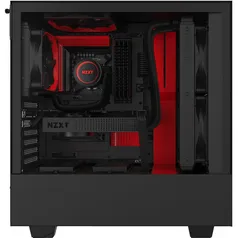 Gabinete Gamer NZXT H510, Mid Tower, Vidro Temperado, Red, Sem Fonte, Com 2 Fans, CA-H510B-BR