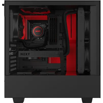 Gabinete Gamer NZXT H510, Mid Tower, Vidro Temperado, Red, Sem Fonte, Com 2 Fans, CA-H510B-BR