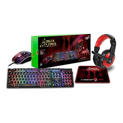 Combo Gamer Mouse + Teclado + Headset + Mousepad Delta Force - CGDF41 ELG