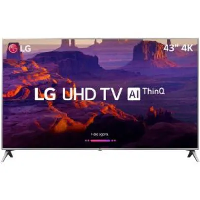 Smart TV LED 43" LG 43UK6510 Ultra HD 4k HDMI 2 USB Wi-Fi Thinq Ai Dts Virtual X 60Hz Inteligencia Artificial - Prata - R$1669