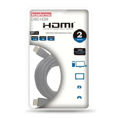 Cabo HDMI 4K 2 Metros Brasforma HDMI1402