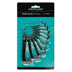 Chave Allen na Argola jogo com 8 peças 1,5 a 6 mm Excellent