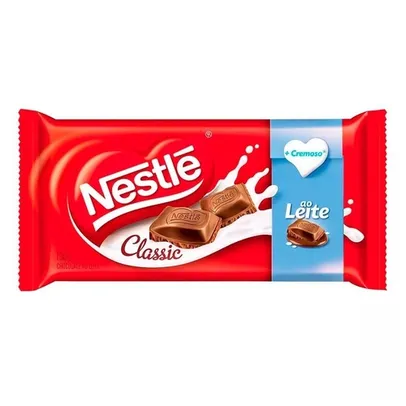 [6 unid] Barra de Chocolate ao Leite Nestlé Classic - 90g