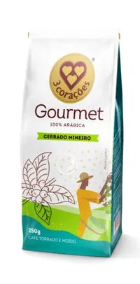 [ Rec / Super ] Café, Torrado e Moído, Gourmet Cerrado Mineiro, Pacote, 250g, 3 Corações