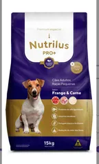 Ração 15kg Seca Nutrilus Pro+ Frango & Carne para Cães Adultos de raças pequenas