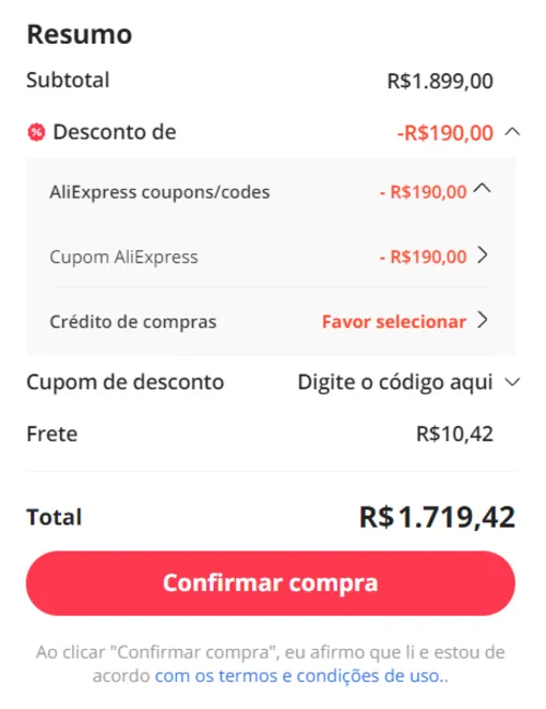 Imagem na descrição da promoção