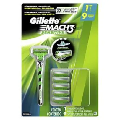 [PRIME] Aparelho de Barbear Gillette Mach3 Sensitive + 9 cargas - R$54