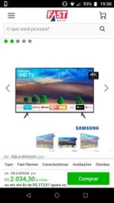 Smart TV UHD 4K Samsung LED 49” com Solução Inteligente de Cabos, HDR Premium e Plataforma Smart Tizen - UN49NU7100GXZD - R$2034