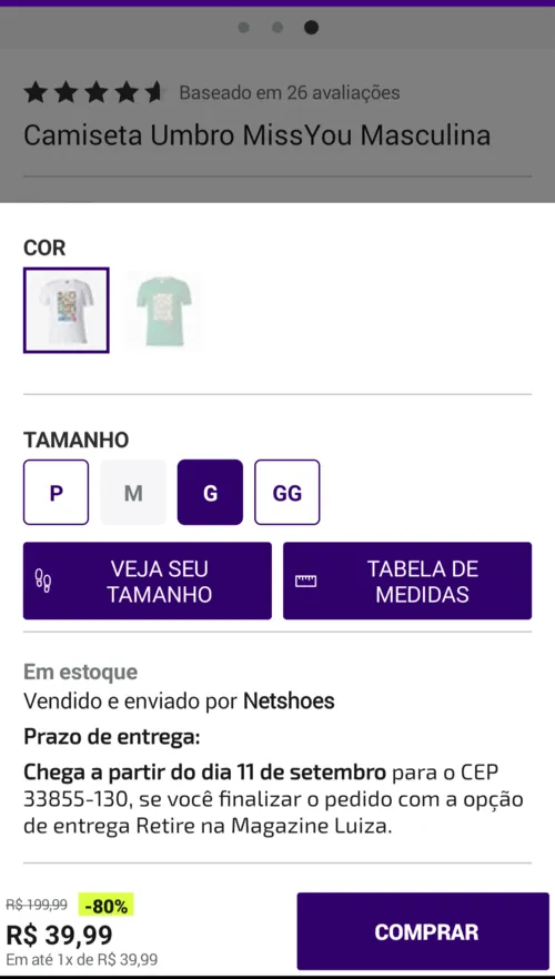 Imagem na descrição da promoção