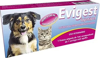 Evigest Injetavel Inibe o Cio de cadelas e gatos