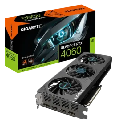 RTX 4060 EAGLE OC, 8GB, GDDR6, DLSS, Ray Tracing, GV-N4060EAGLE OC-8GD